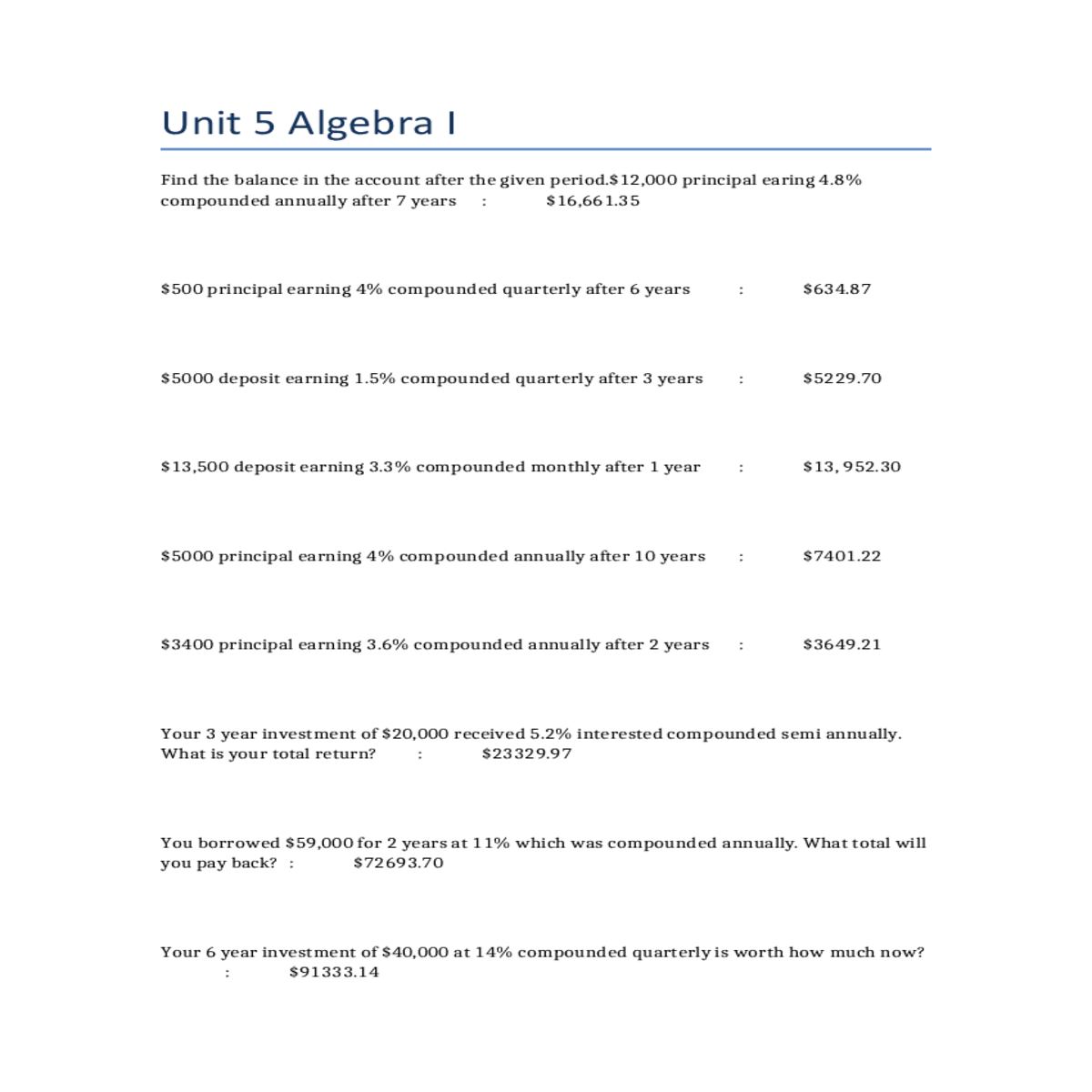 what your total return you borrowed for years whic