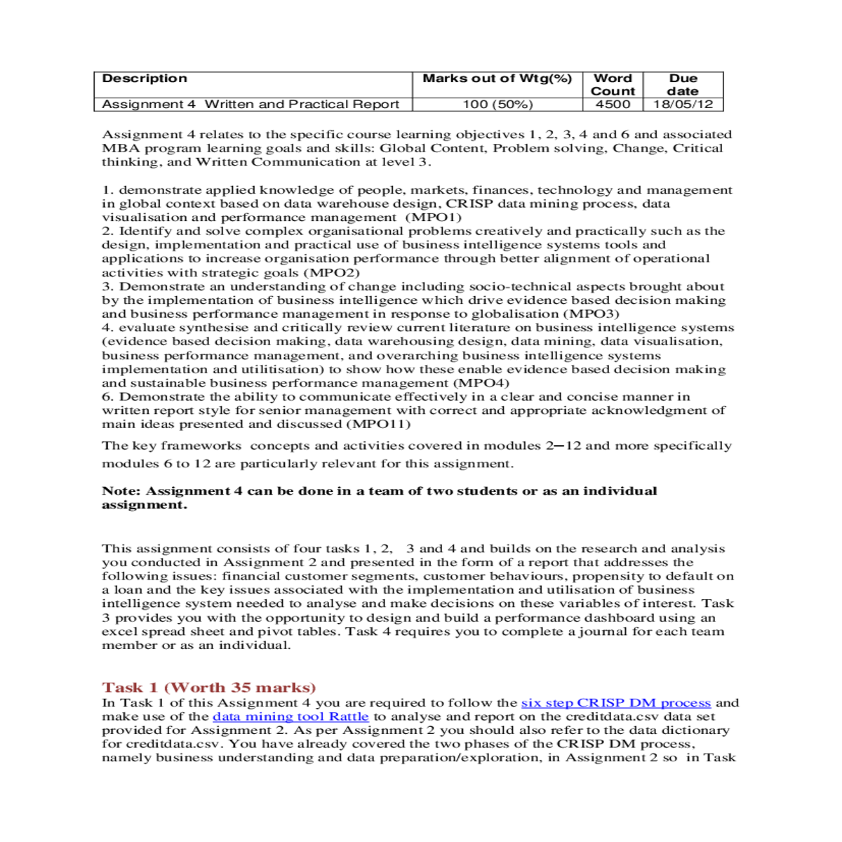 data visualisation and performance management mpo