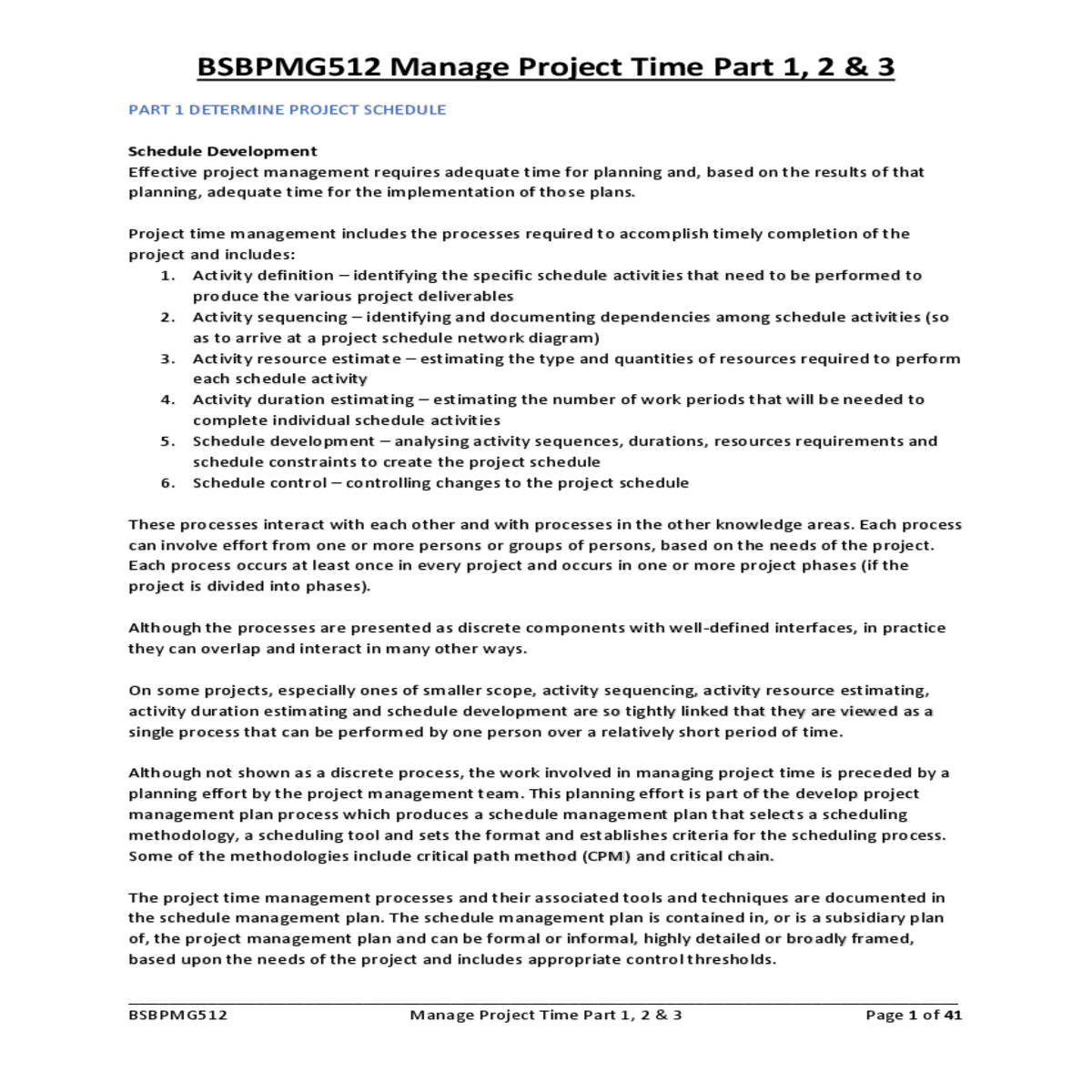 the activity list and activity attributes