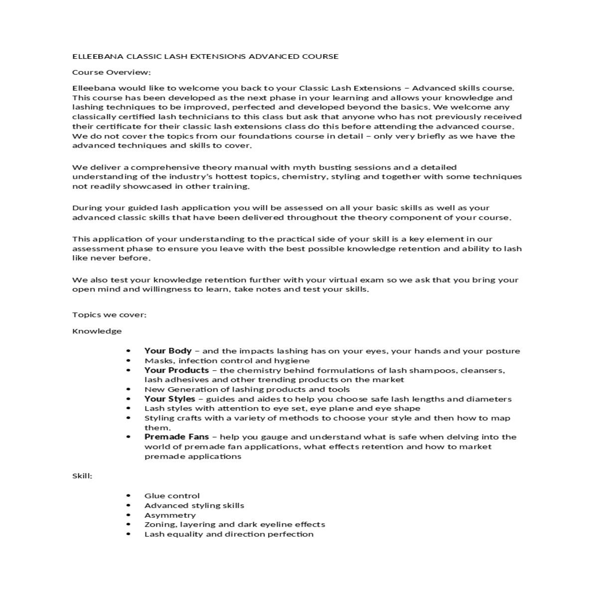 take notes and test your skills cover body and the impacts lash 