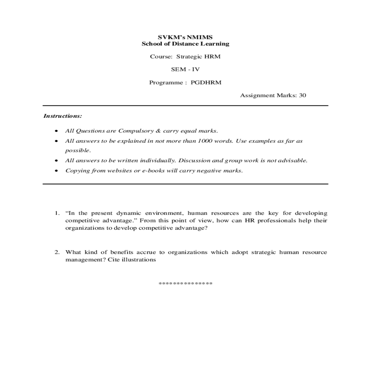 use examples far possible answers written individu