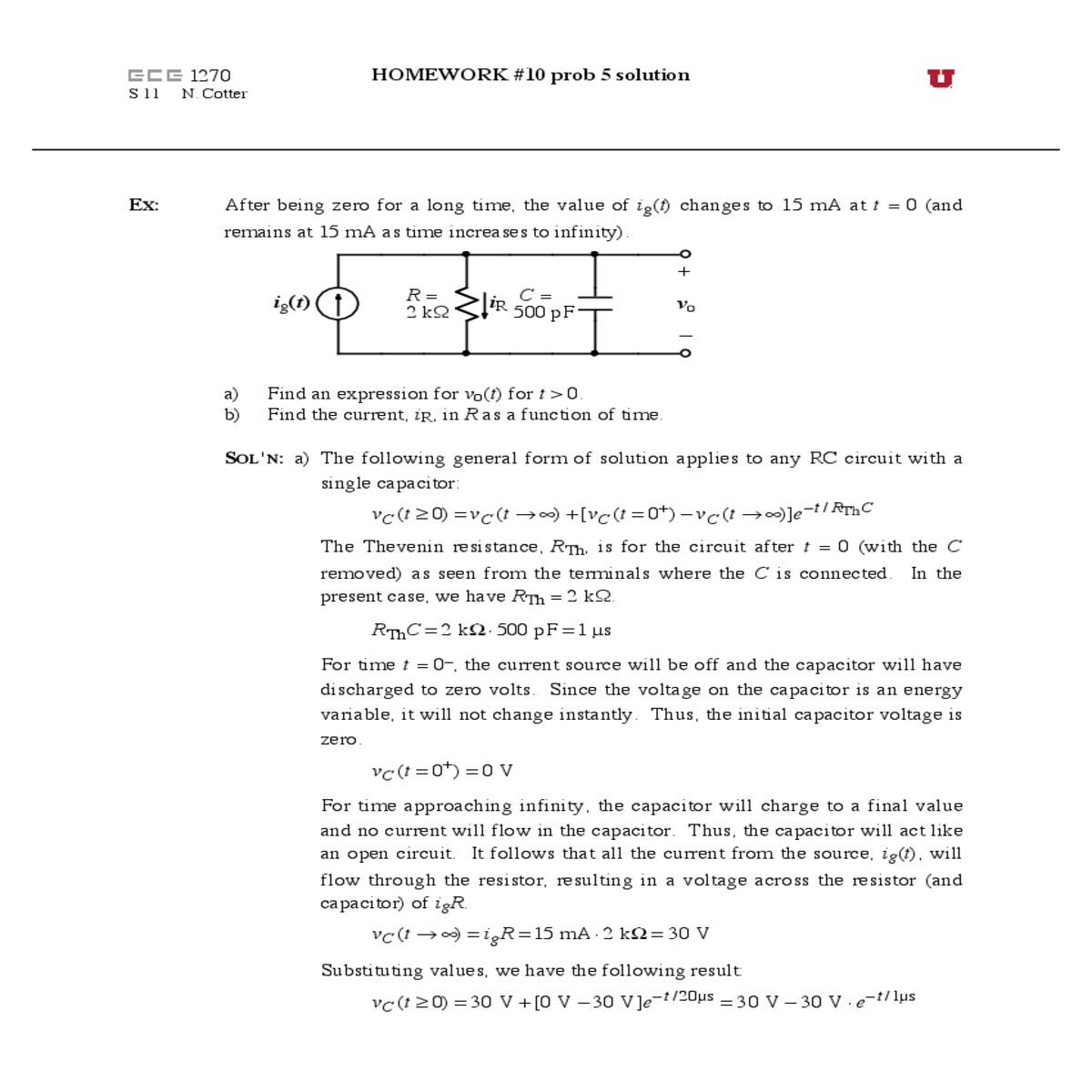the voltage across the the final voltageacross the