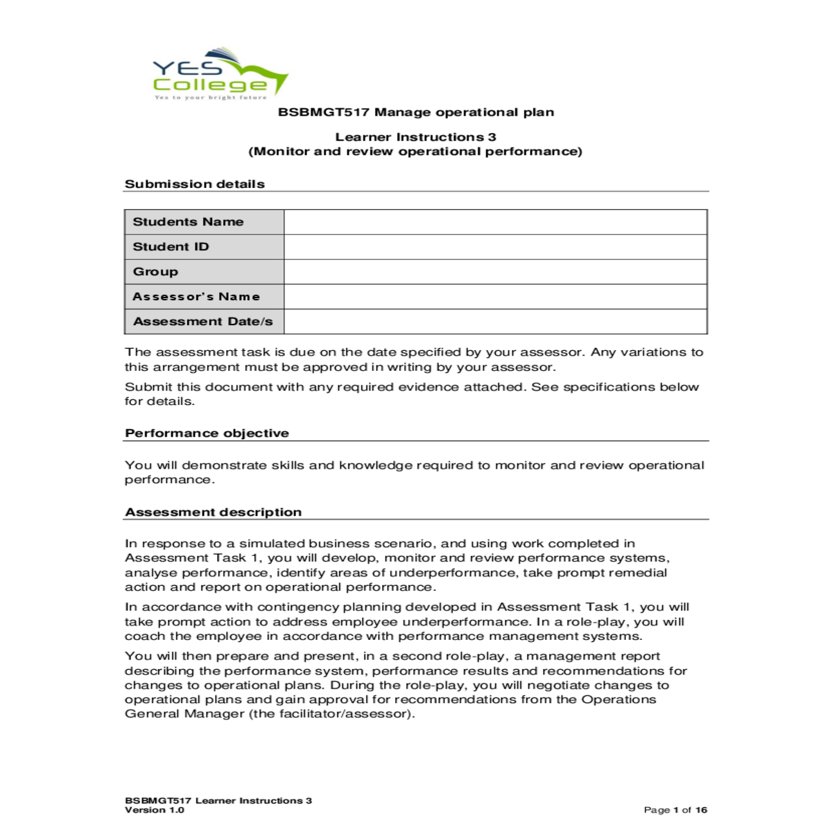 you may use the action plan template provided appe
