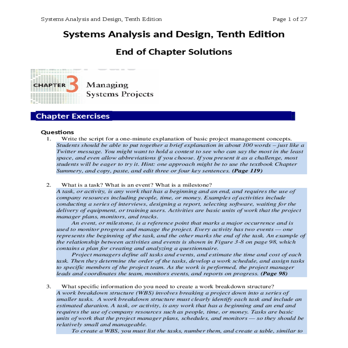 and the critical path task systems analysis and de