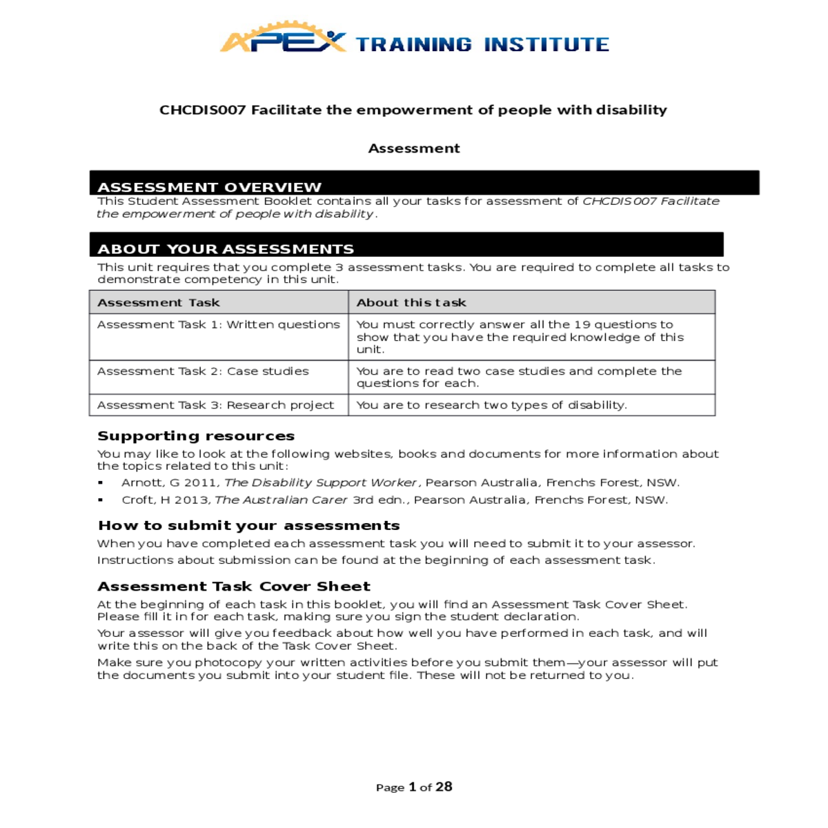 planning and support programs built around the nee