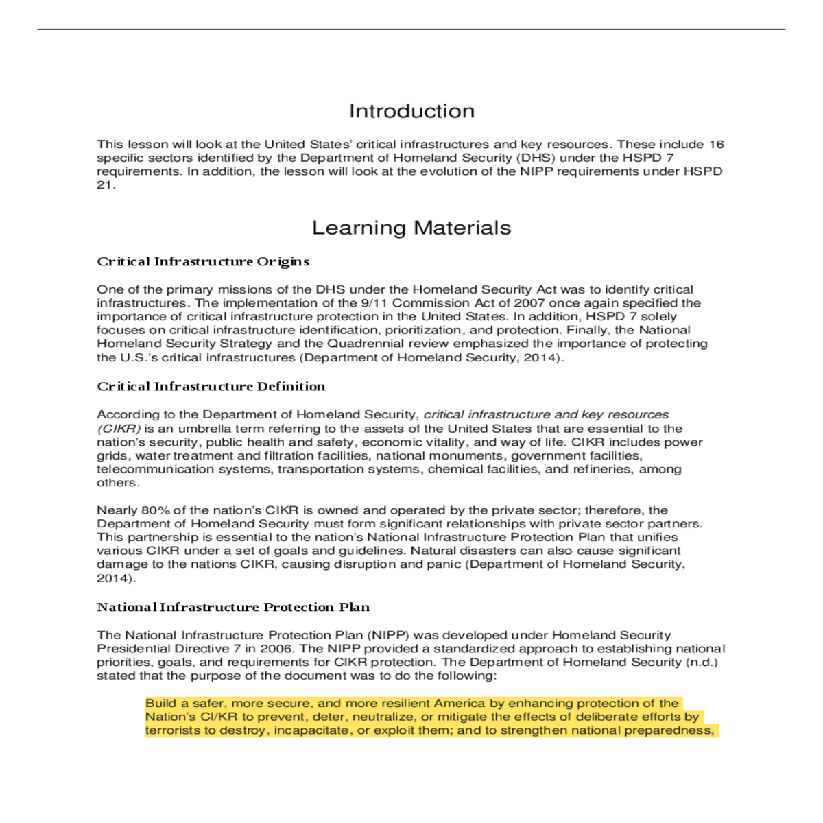 the dhs defined critical infrastructure sectors un