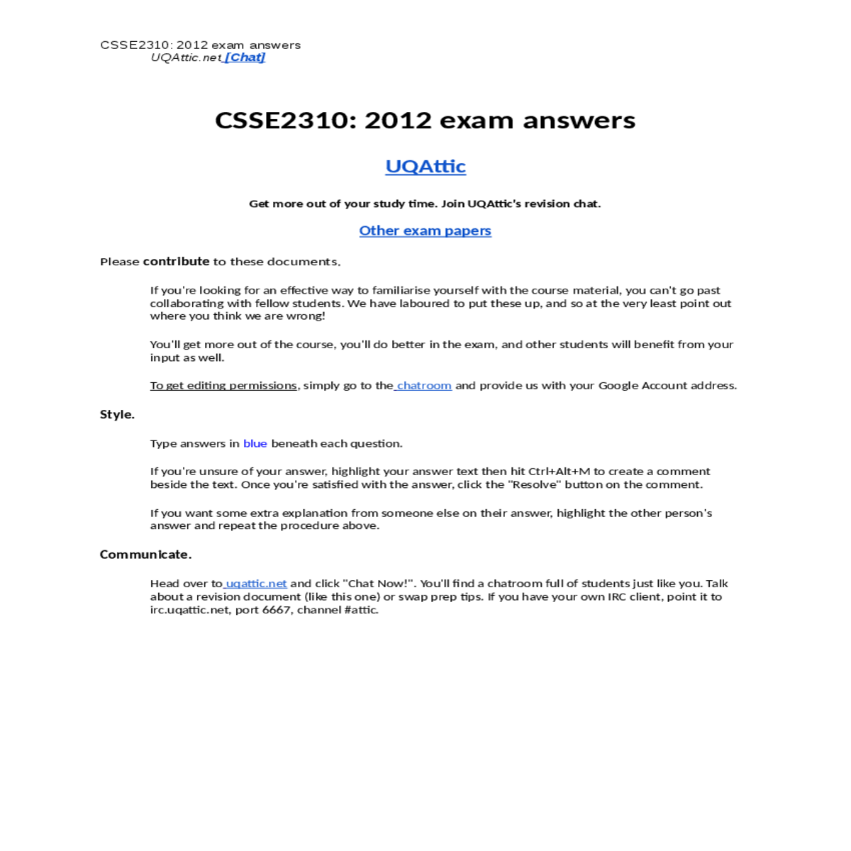 null return null csse exam answers uqattic main ar