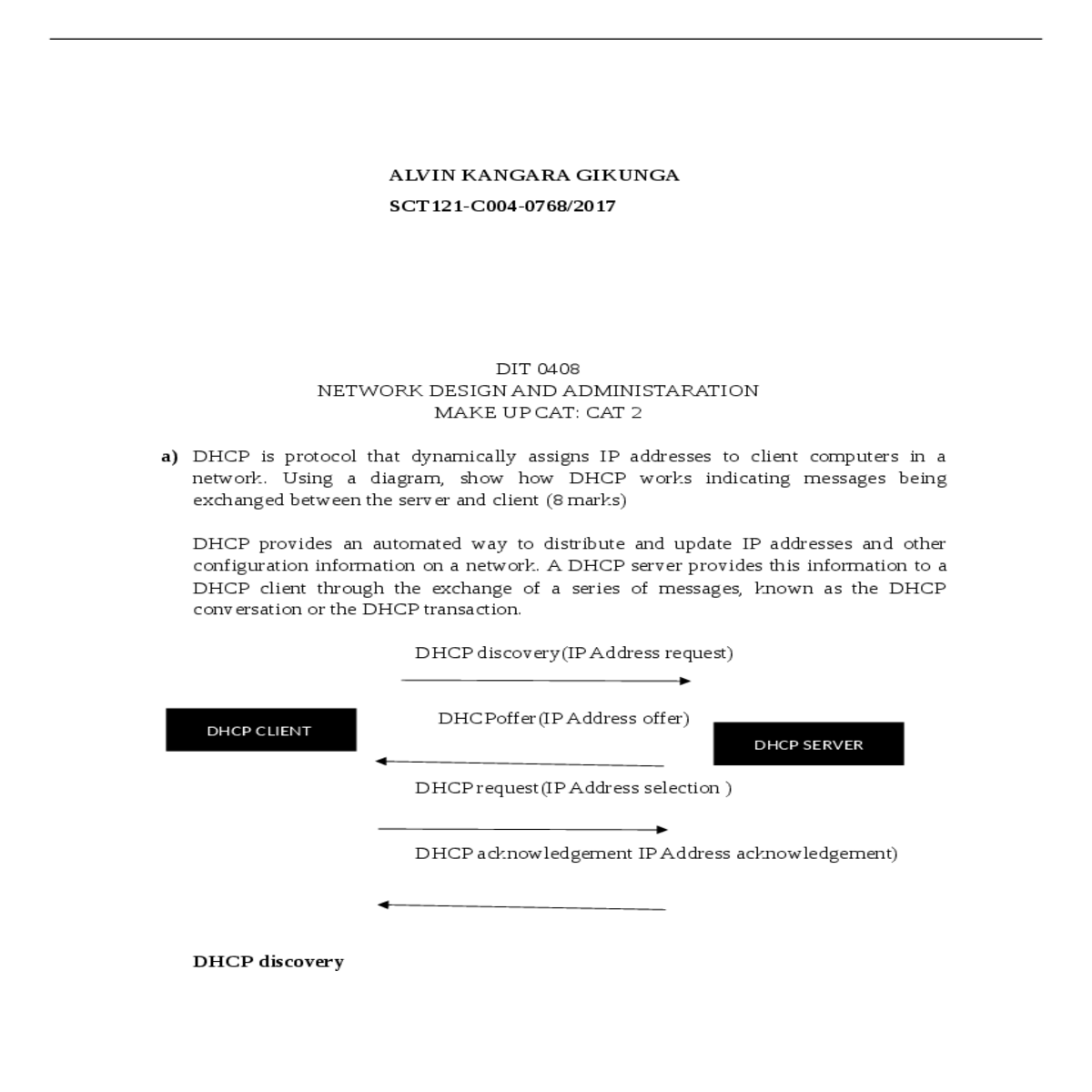 response the offer client requests the server