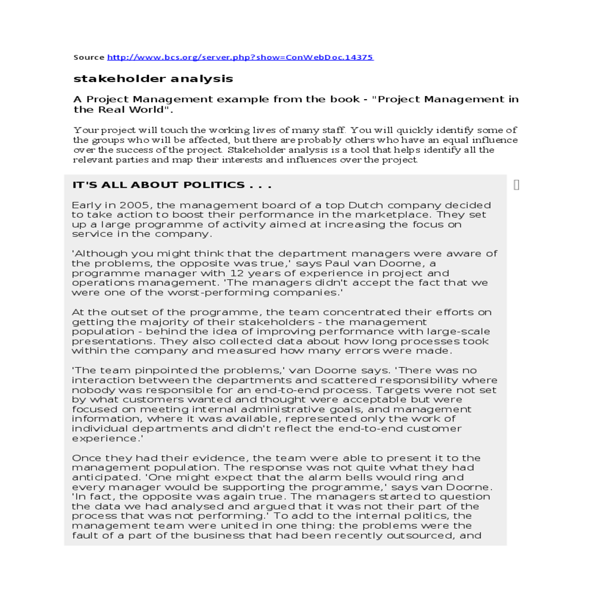 visualising and mapping stakeholder influence