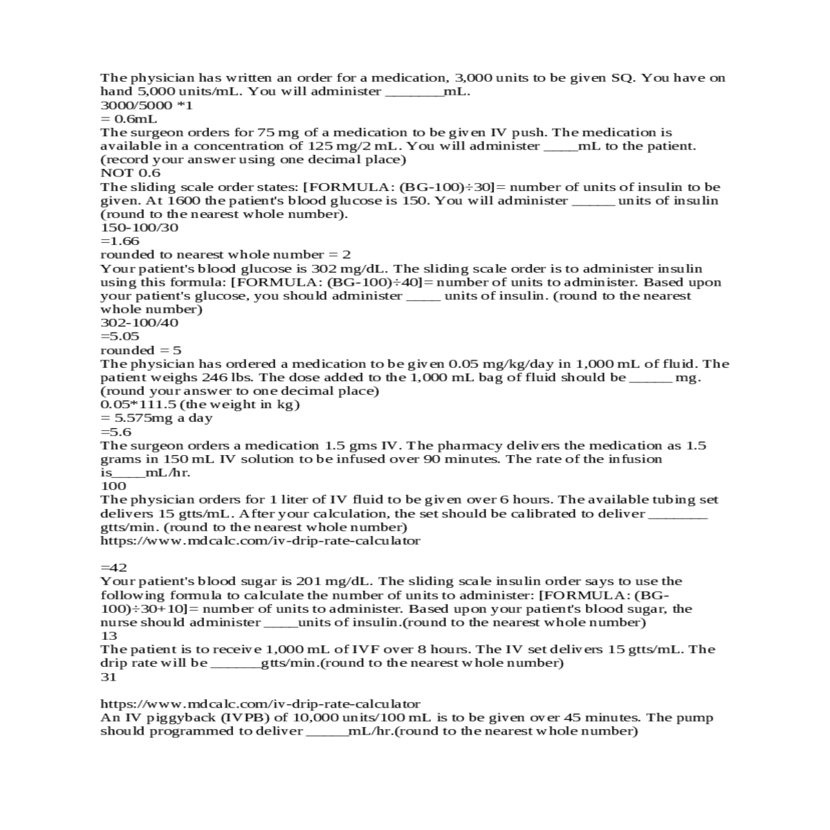 the drip should set medication drip ordered units 