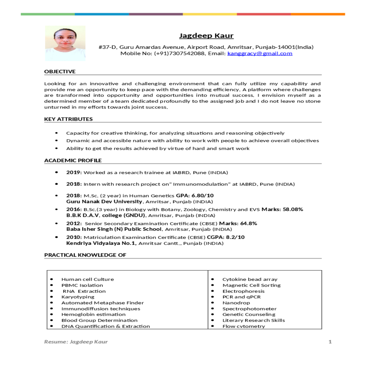 year human genetics gpa guru nanak dev university