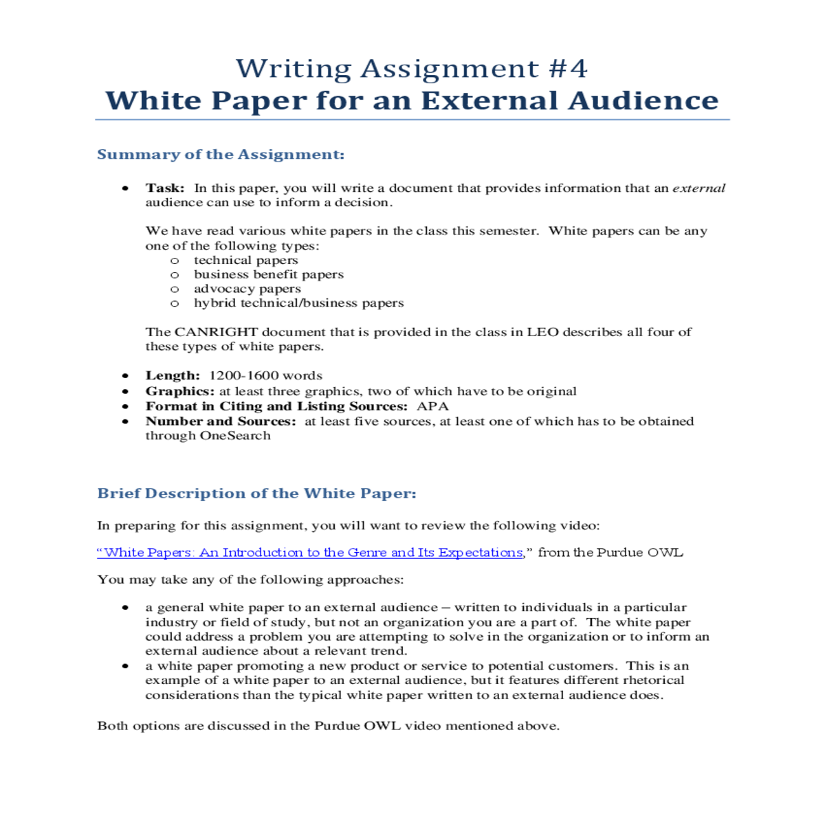 white papers introduction the genre and its expect