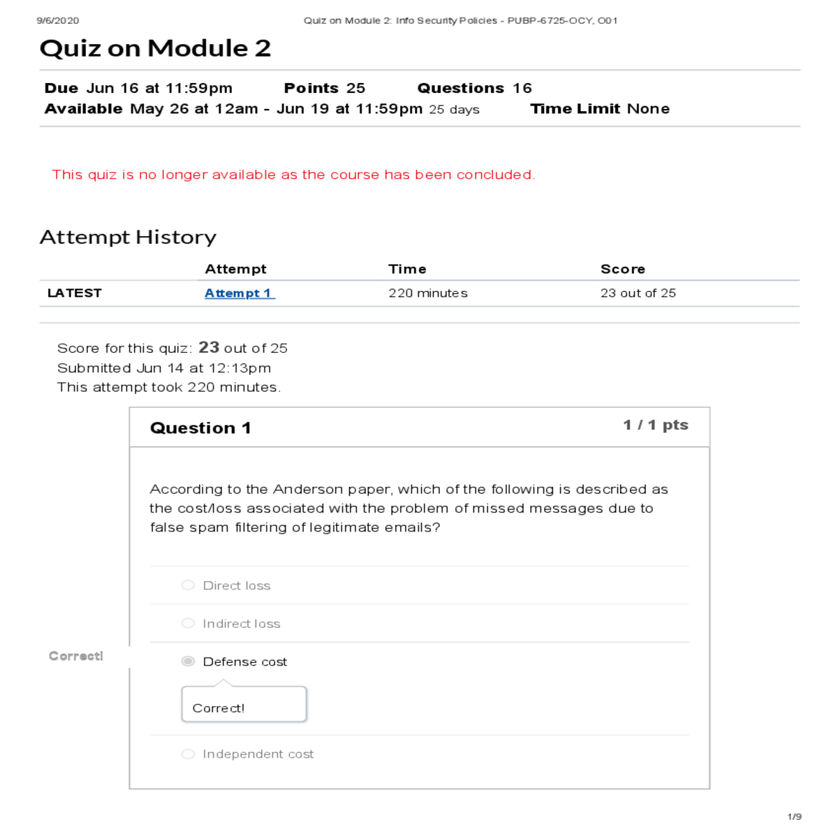 quiz module info security policies pubp ocy