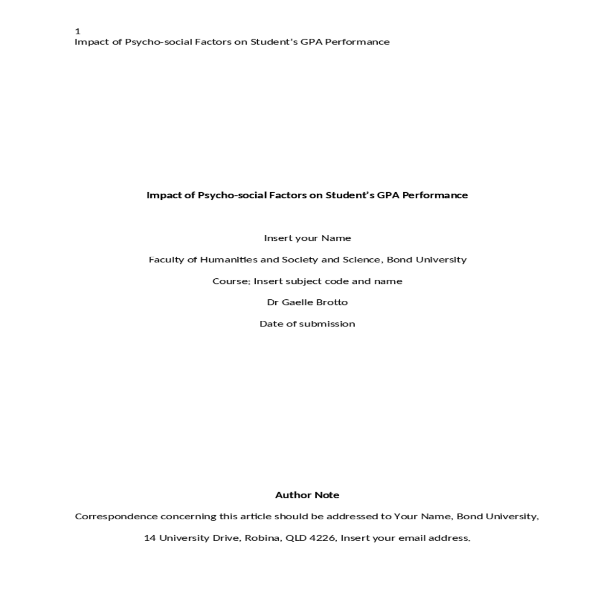 analysis on the psychosocial factors impacting the