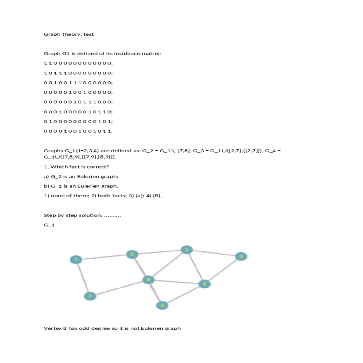 testgraph defined its incidence matrix graphs are 