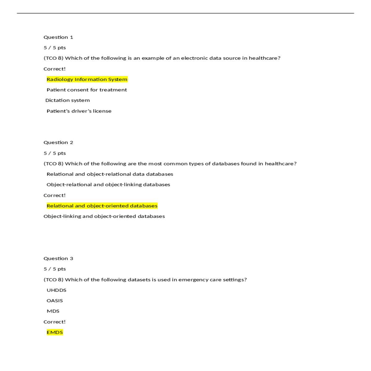 question pts tco which the following example elect
