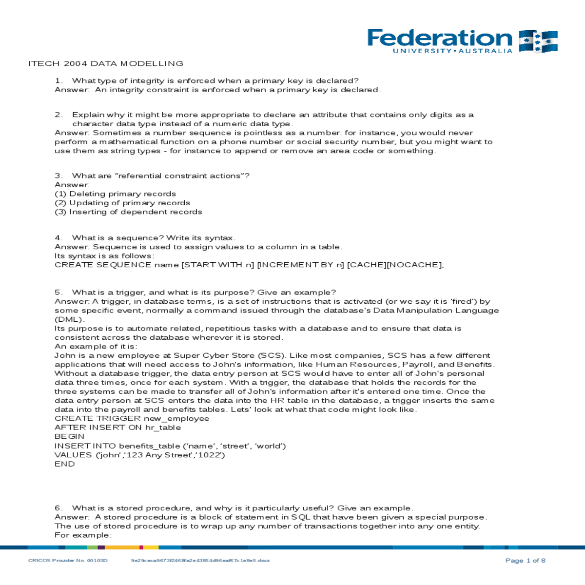 and answer update emp ceca eaf docxset emp where e
