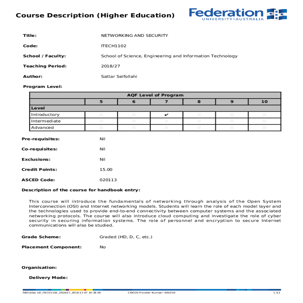 network models and protocol architecture addresses