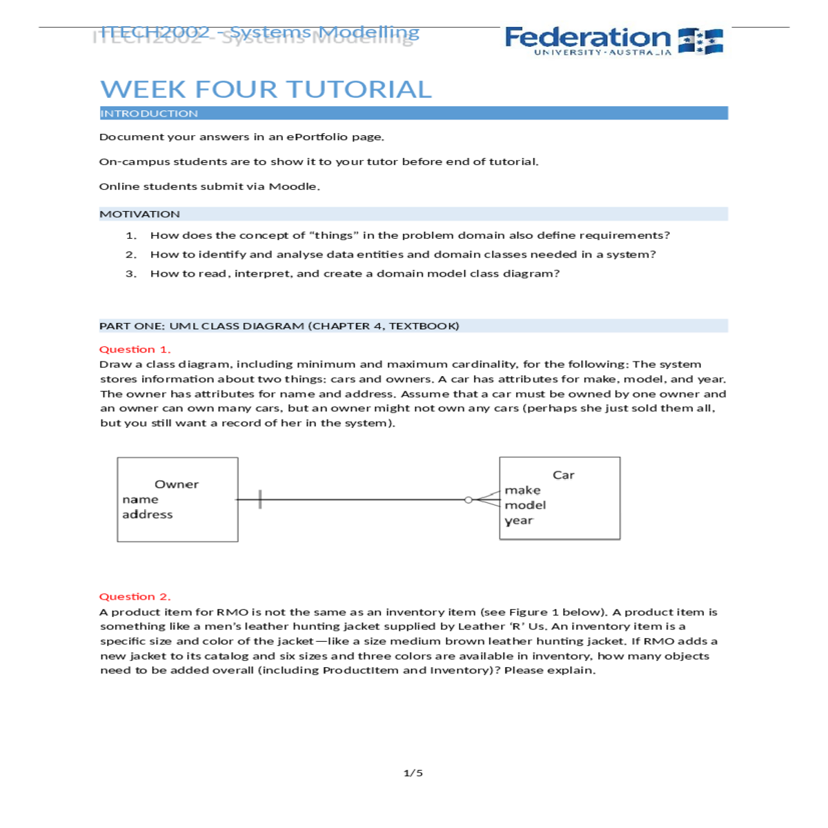 and create domain model class diagram one uml clas