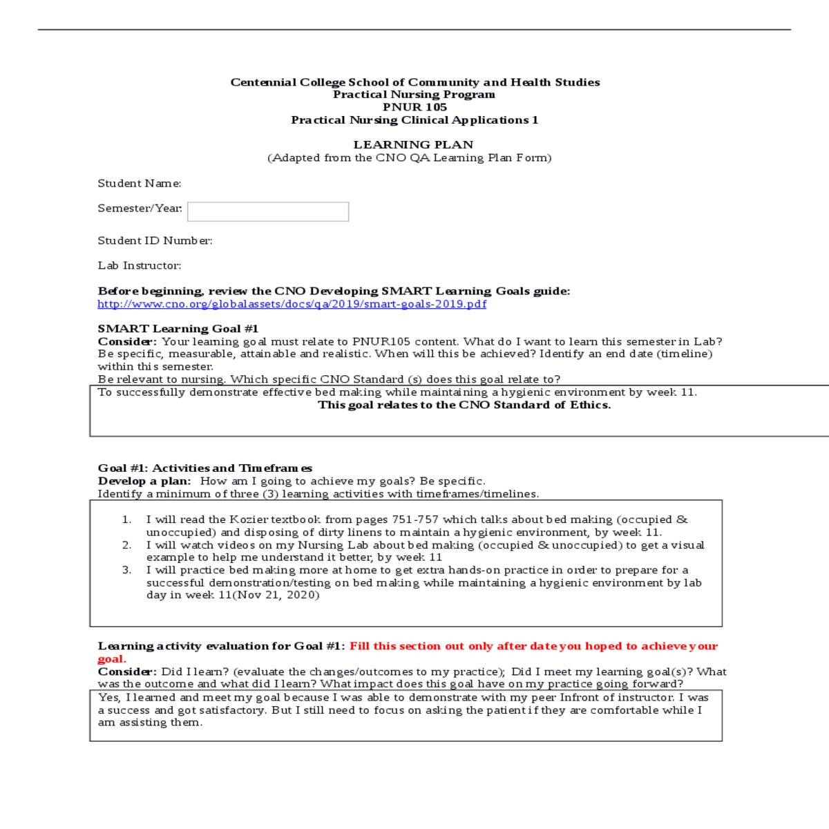 retrieved from http learning plan form nurses onta