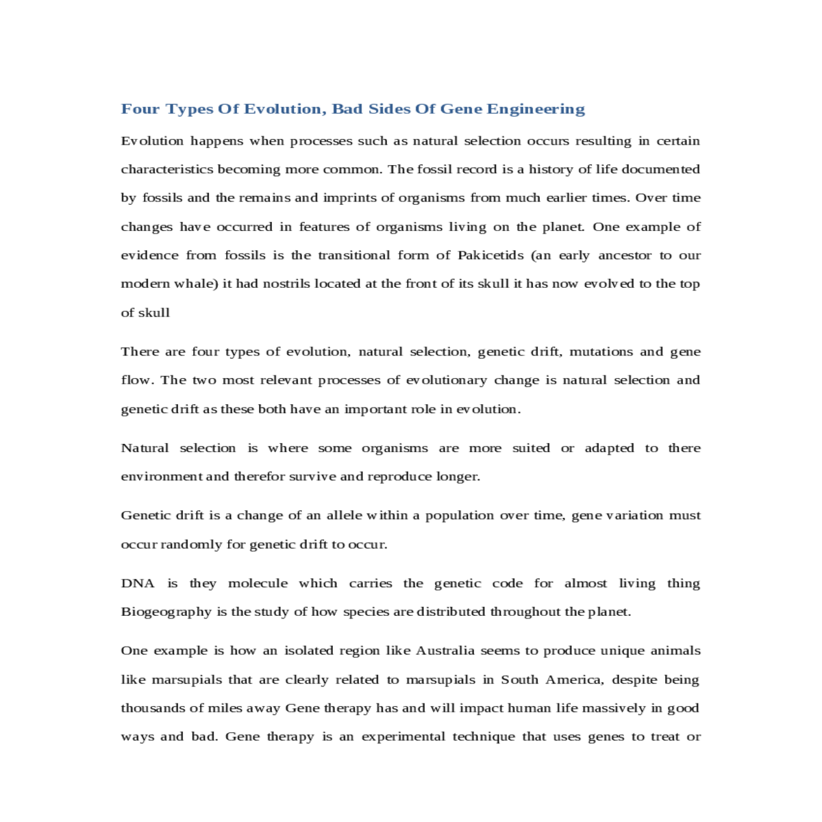 mutations and gene flow