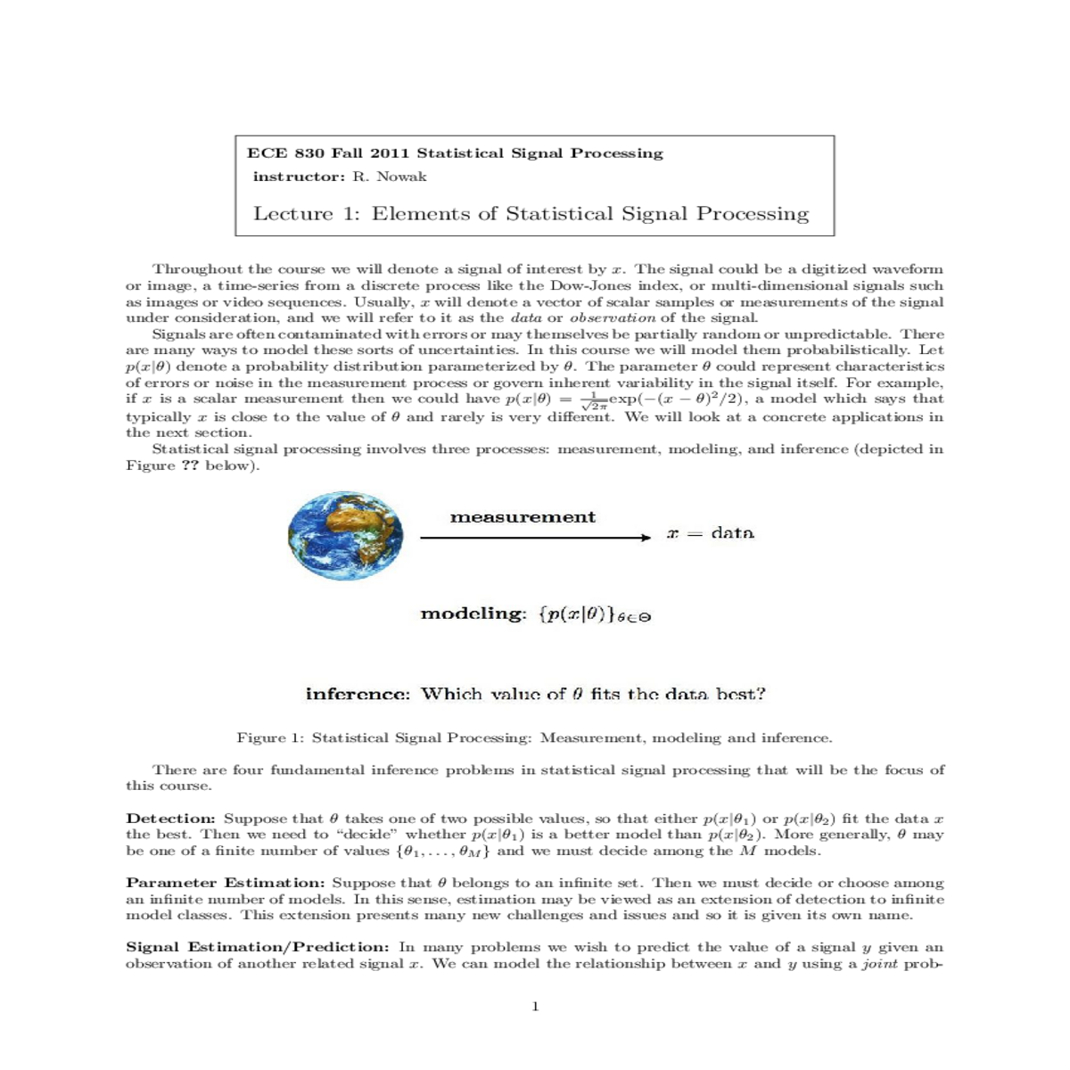 call these mismodelling errors bias model noise an