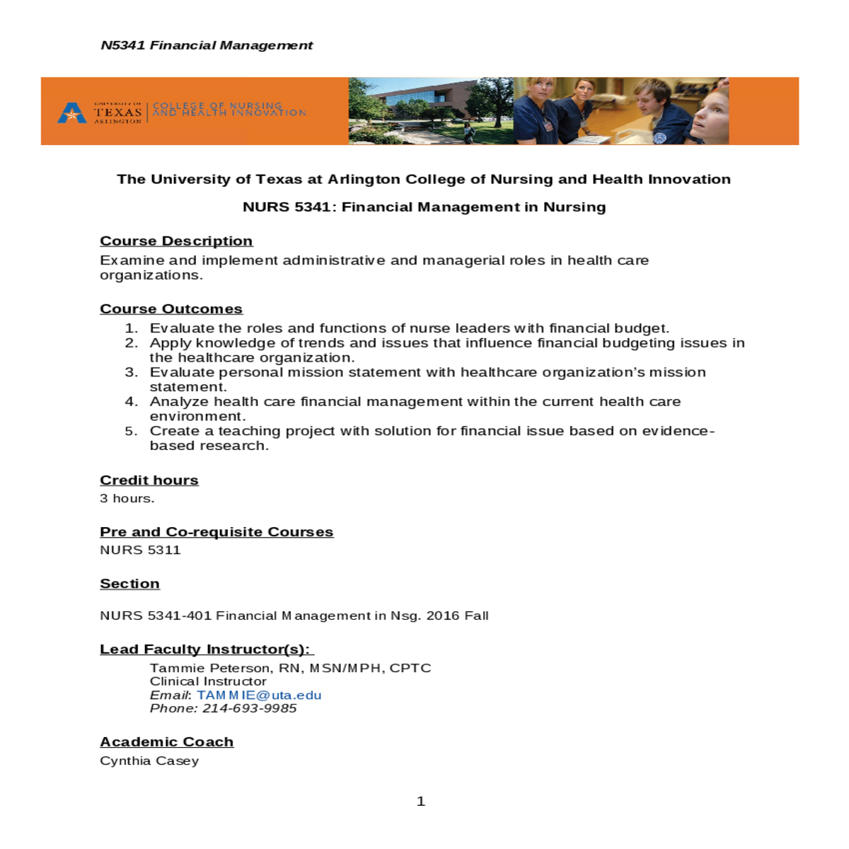 nurs 5341 financial management in nursing