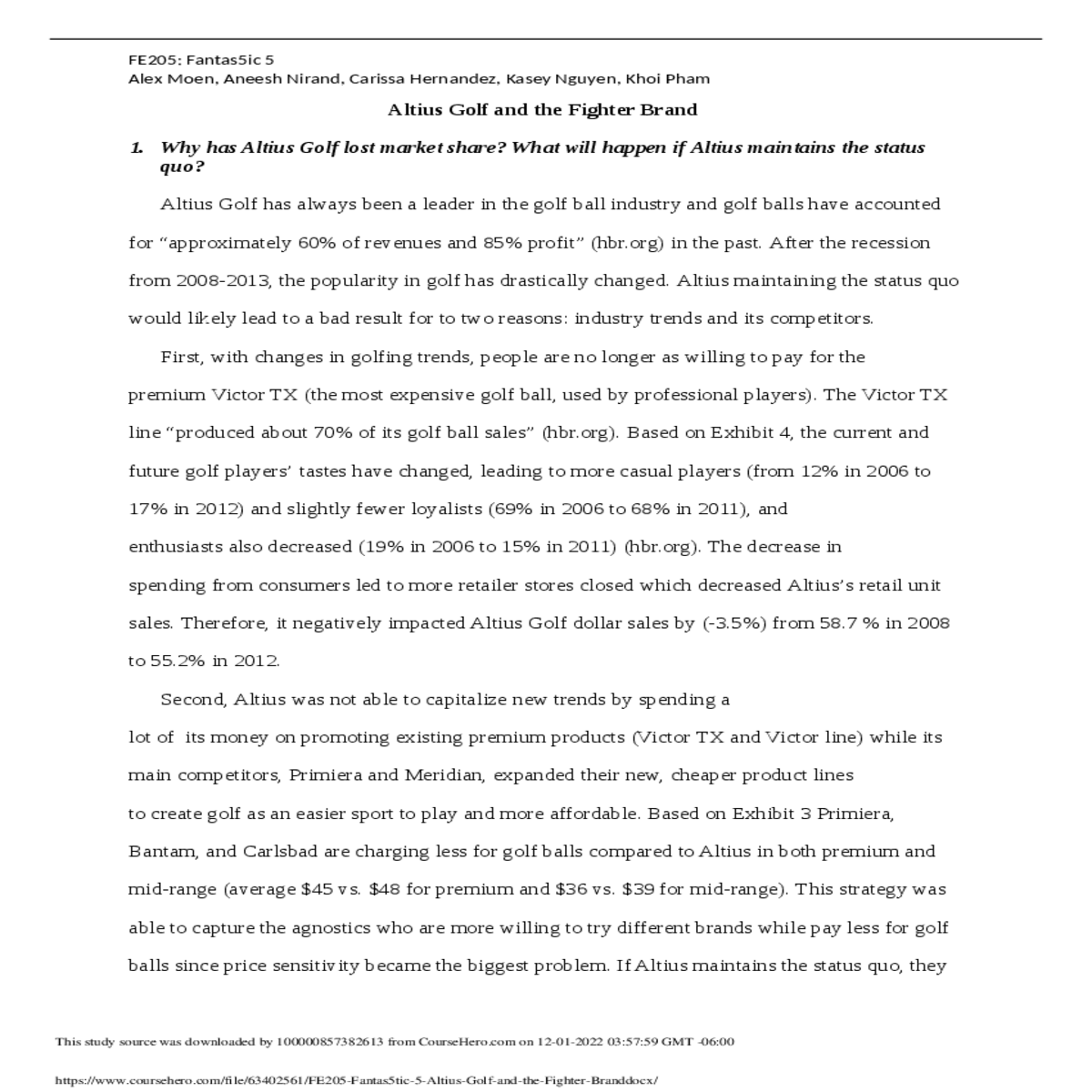 altius comprised the total retail golf ball sales 
