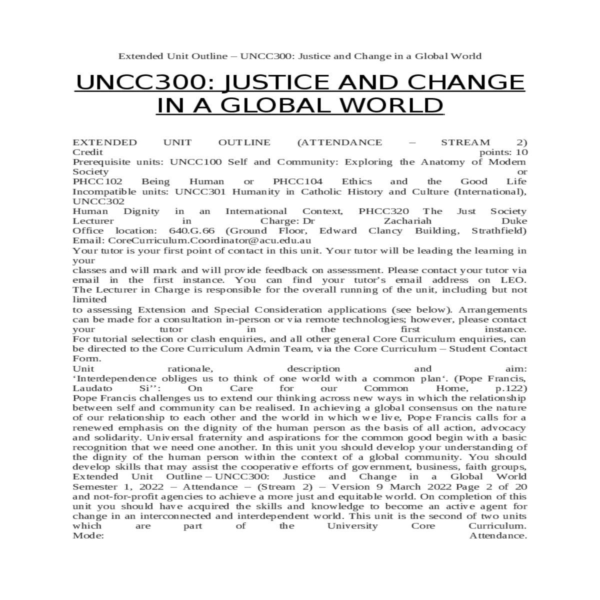 extended unit outlineuncc justice and change globa