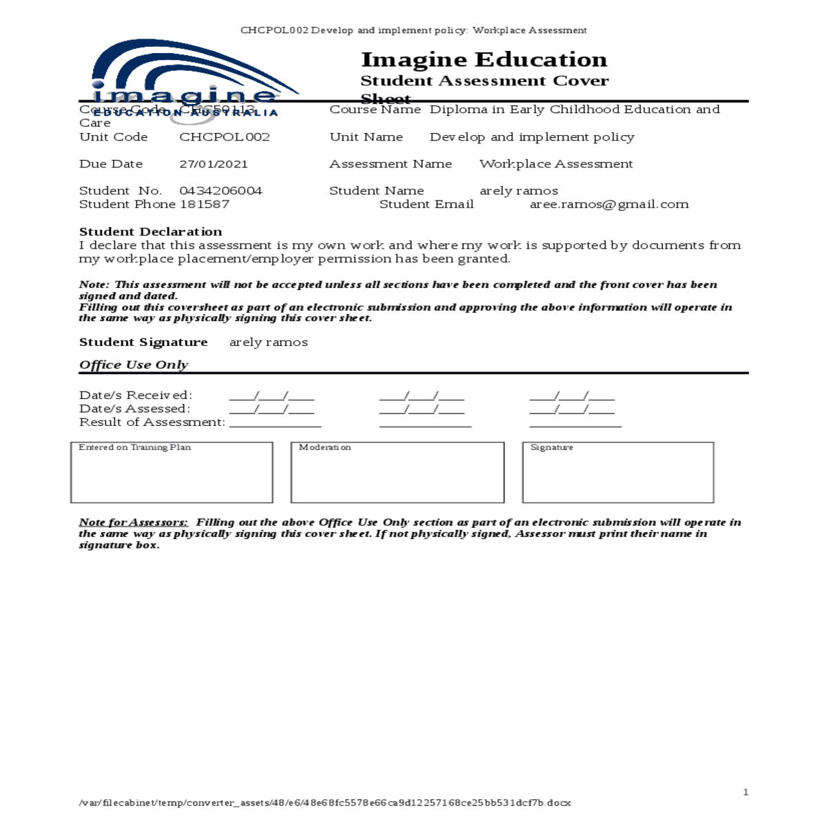 annual implementation plan and departmental guidel