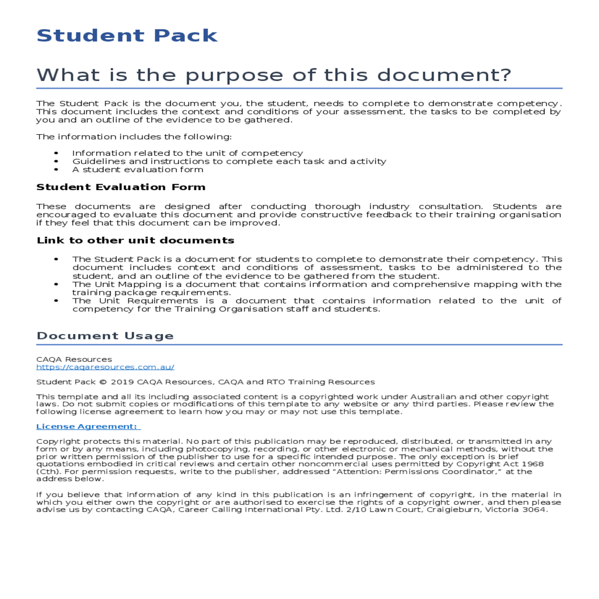completion of the assessment plan