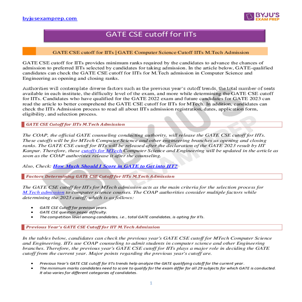 and more while determining the gate cse cutoff for