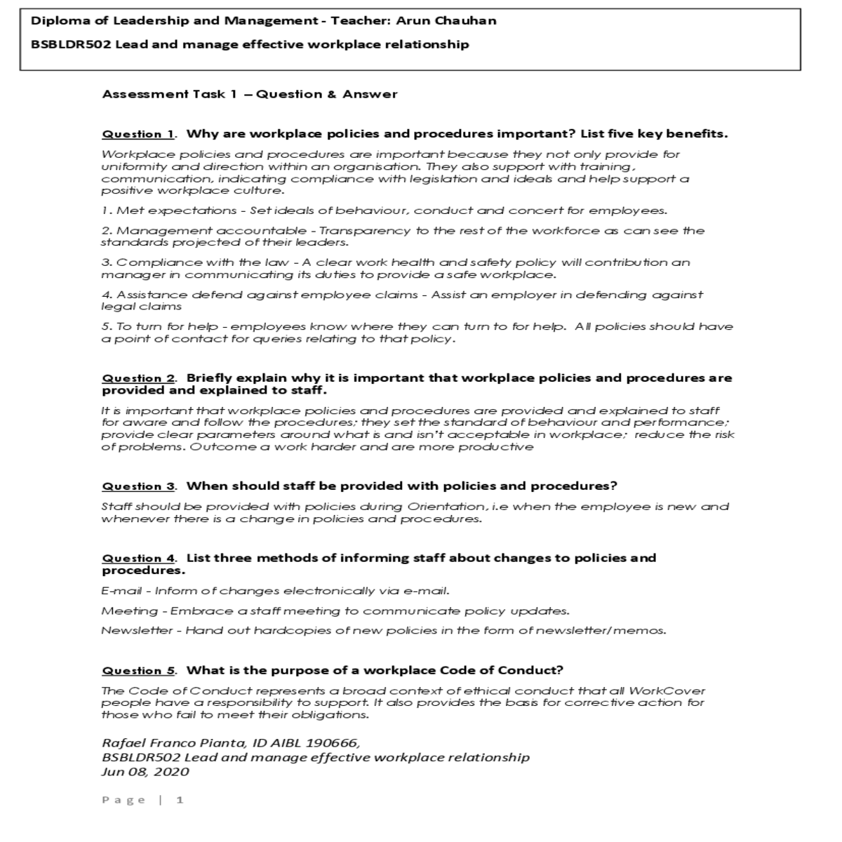 aibl bsbldr lead and manage effective workplace re