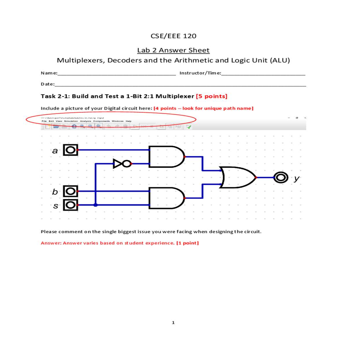 cse lab answer sheet multiplexers