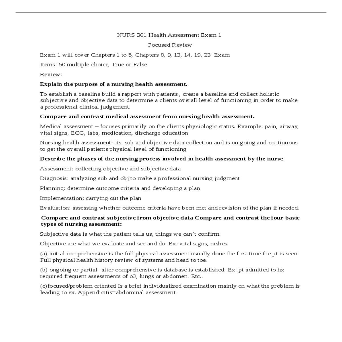 past health history and family history