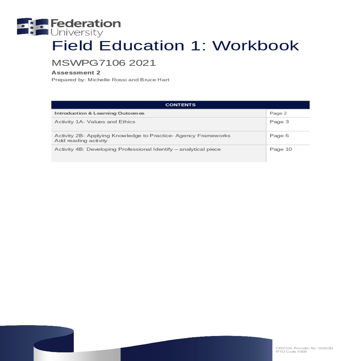 field education 1 workbook