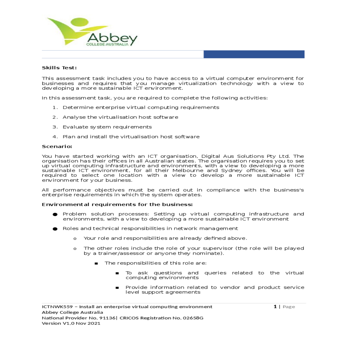 determine enterprise virtual computing requirement