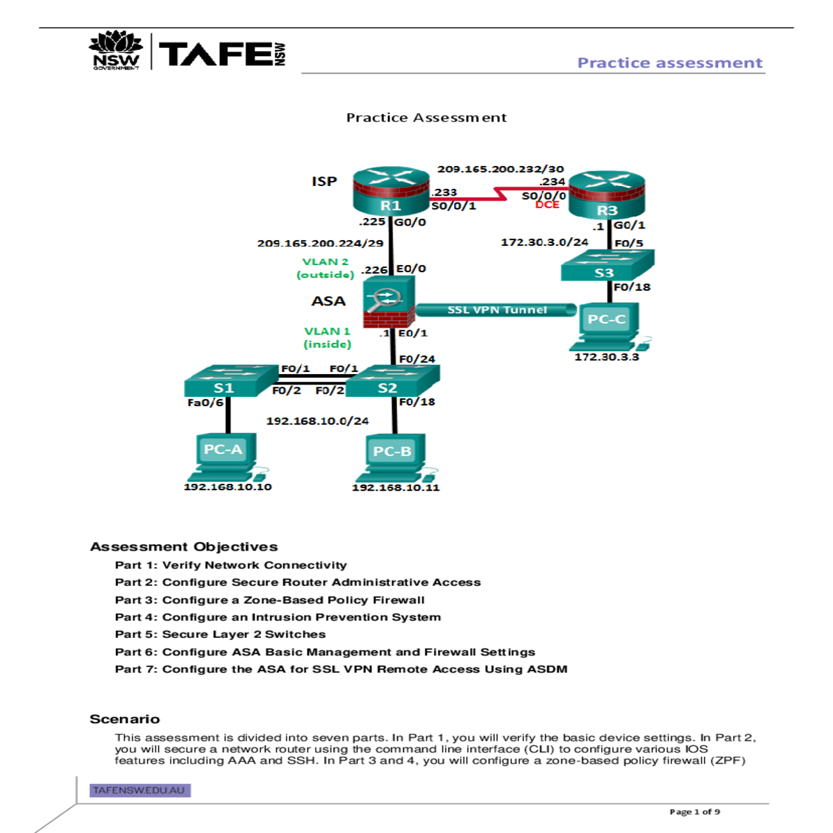 configure asa basic management and firewall settin