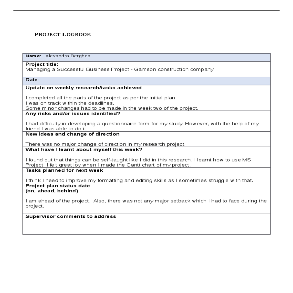 there was not any major setback which had face dur