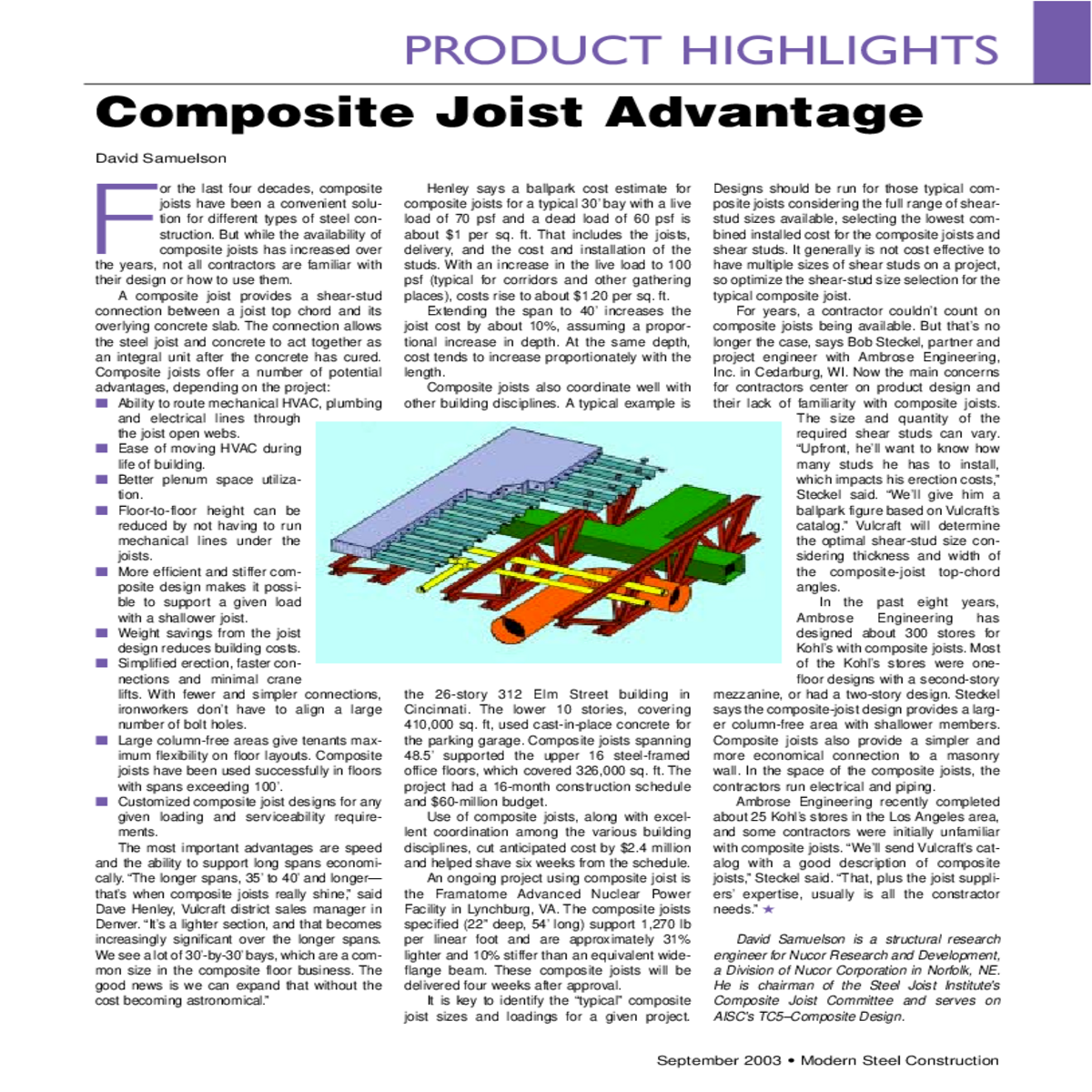 aisc composite design modern steel construction