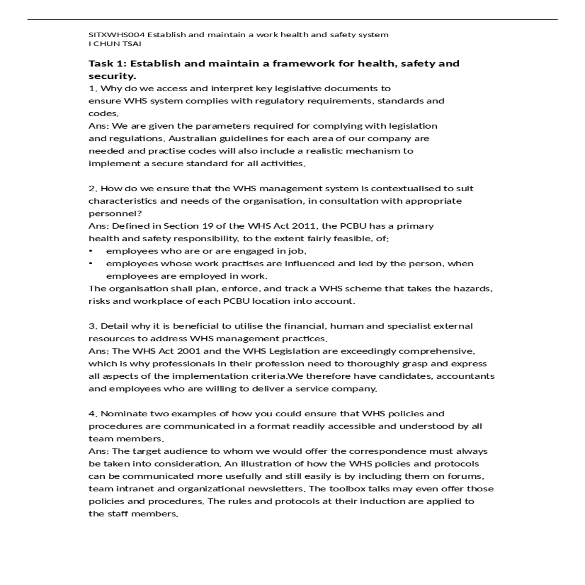 the pcbu has primary health and safety responsibil