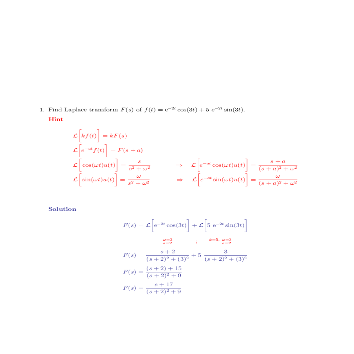 derive the transfer function the following differe