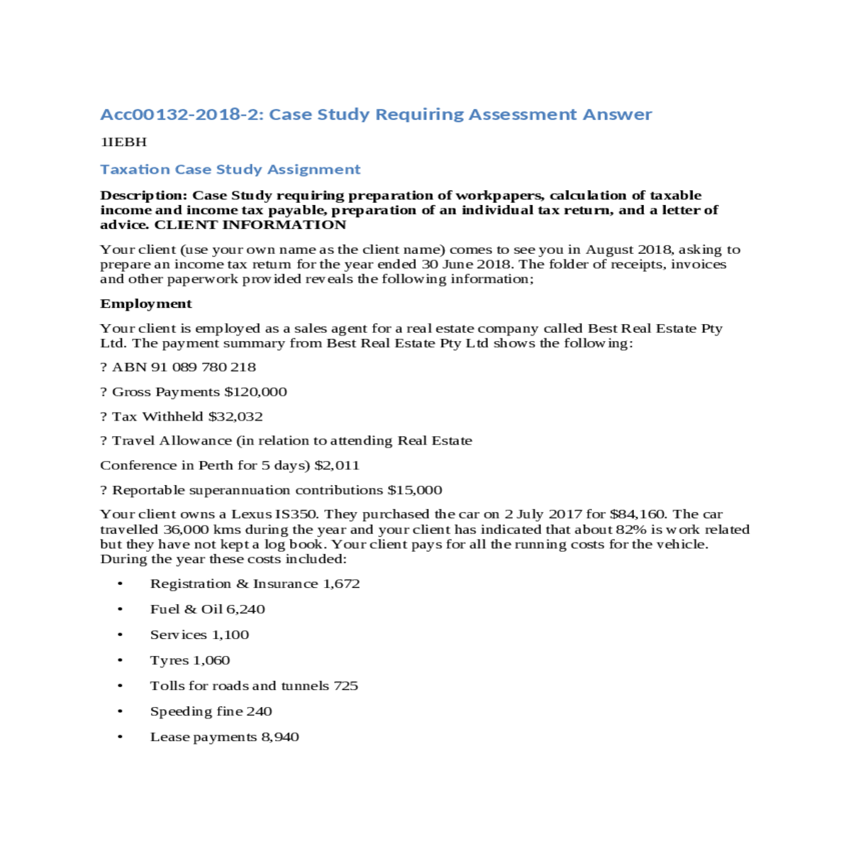 calculation taxable income and income tax payable