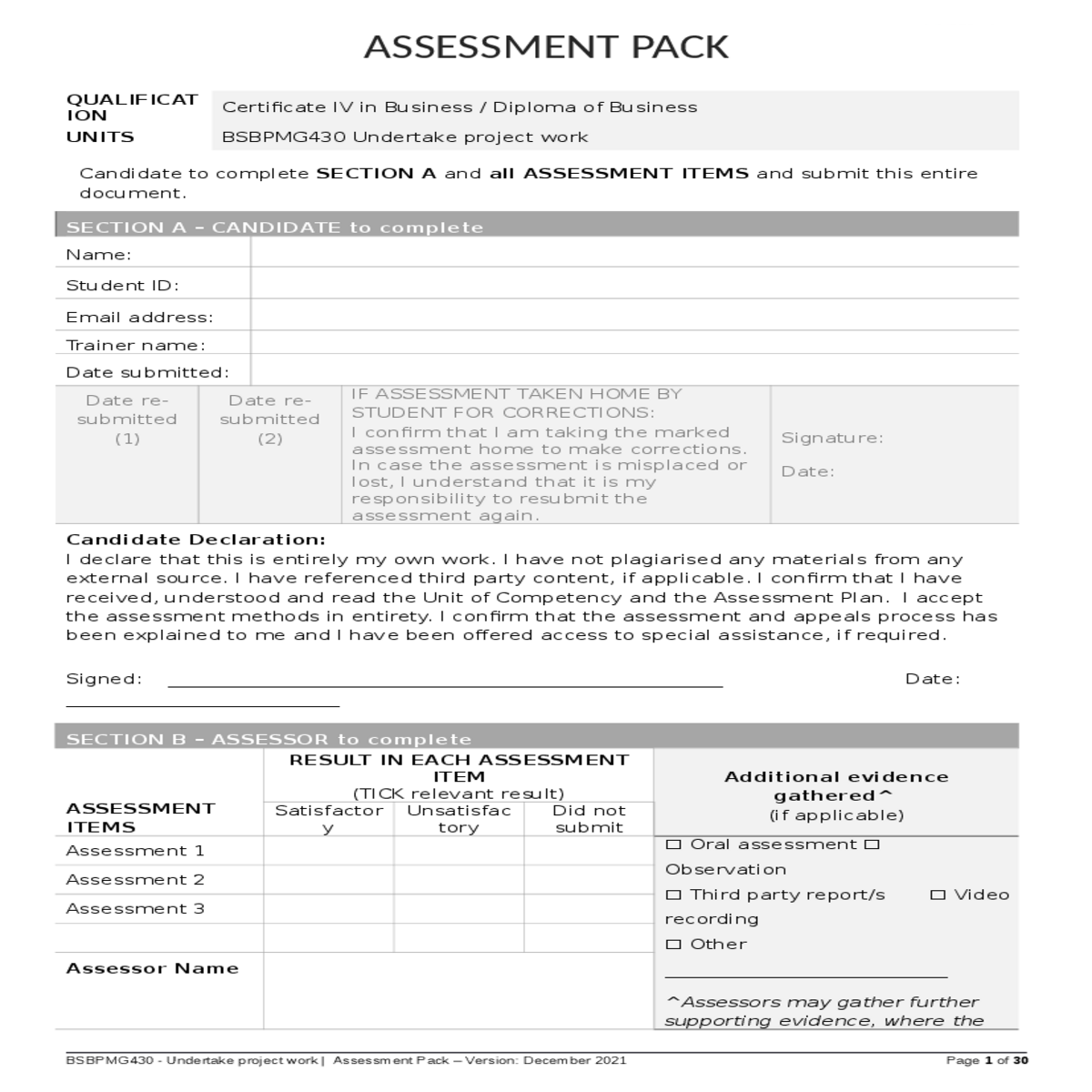 understood and read the unit competency and the as
