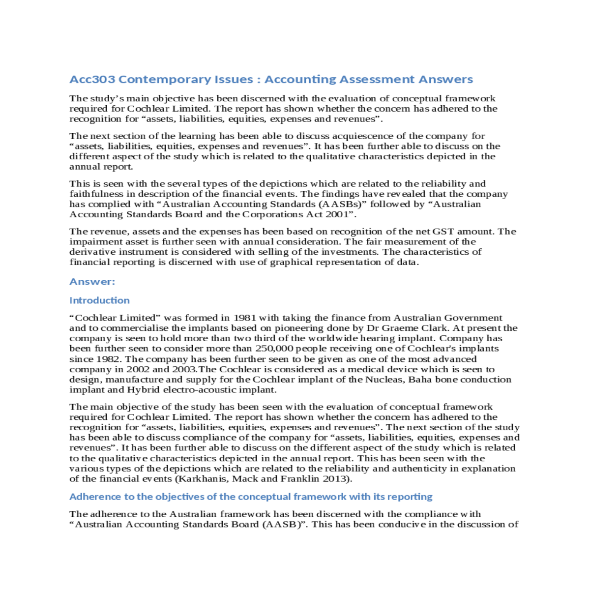 adherence to the objectives of the conceptual fram