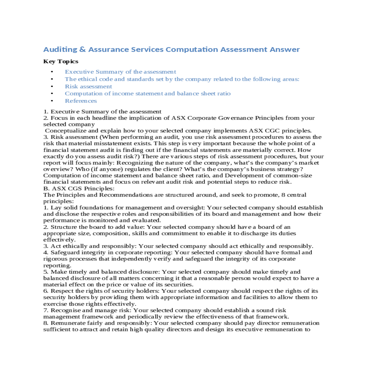 computation of income statement and balance sheet 