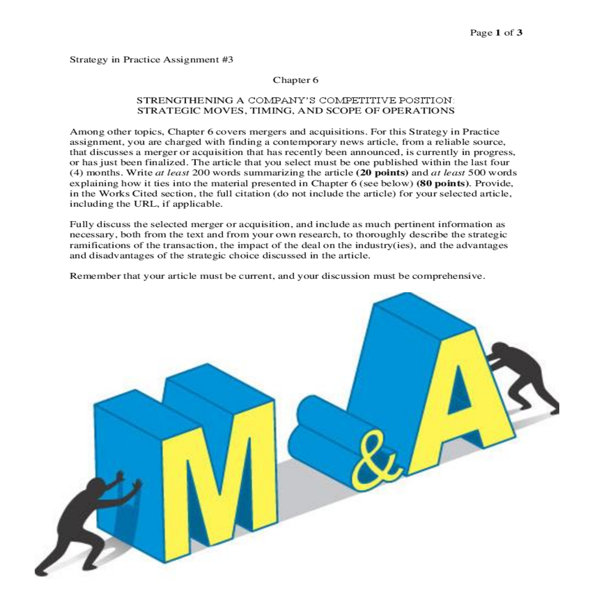 chapter covers mergers and acquisitions