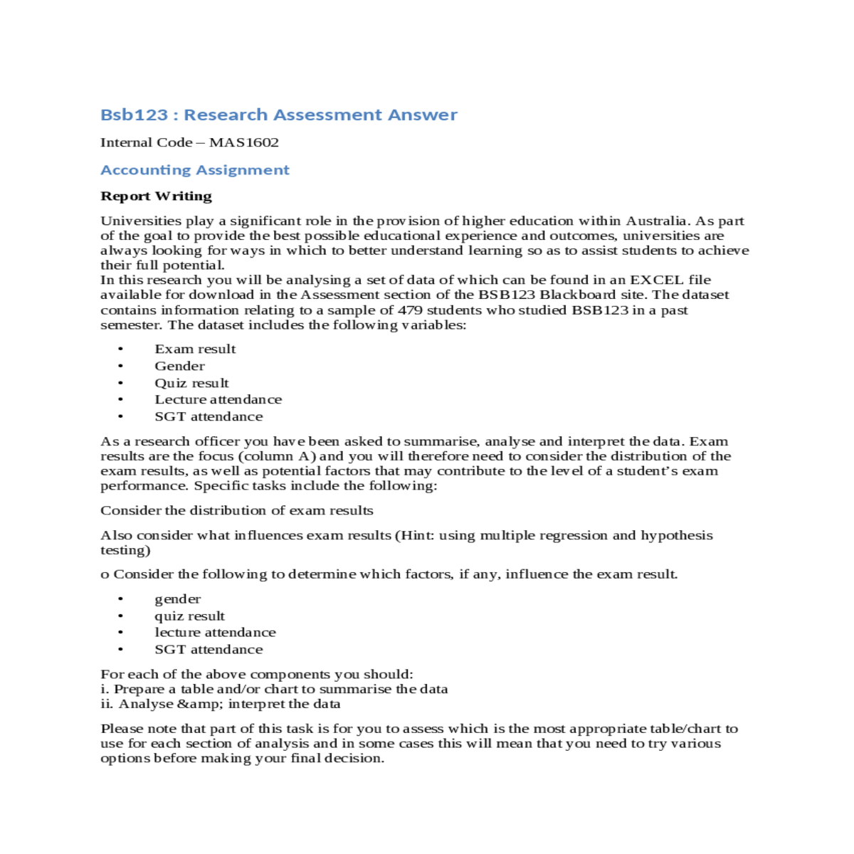 analyse and interpret the data