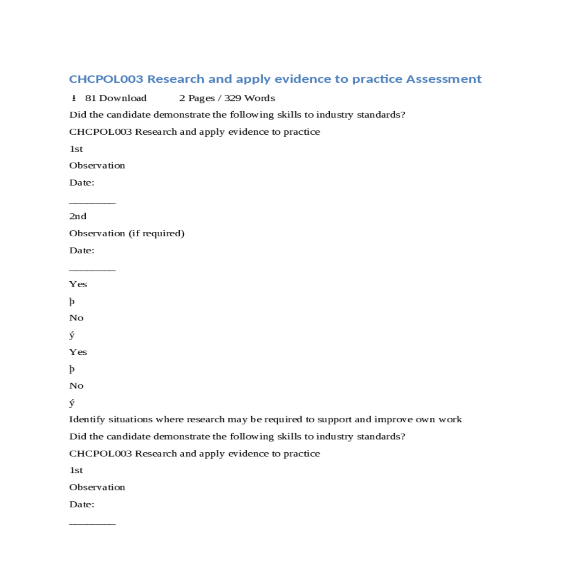 unit chcpol003 competency reflective practice jour