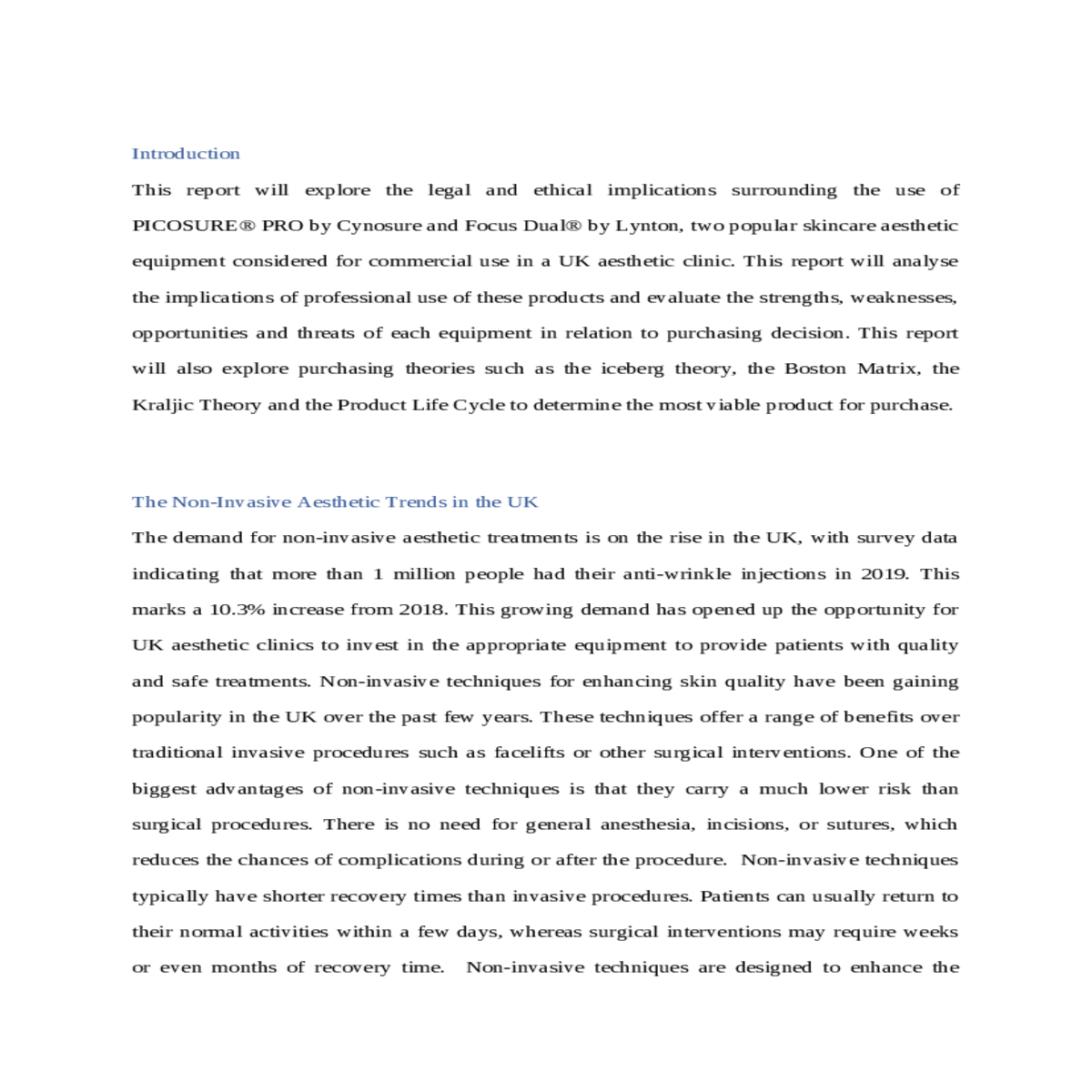 the noninvasive aesthetic trends in the uk